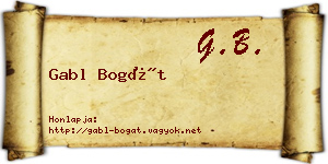 Gabl Bogát névjegykártya